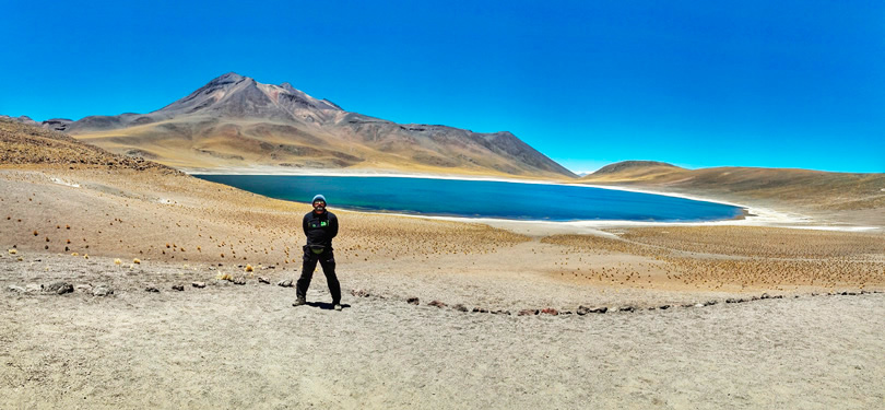 Laguna Miñiques em San Pedro de Atacama, no Deserto de Atacama